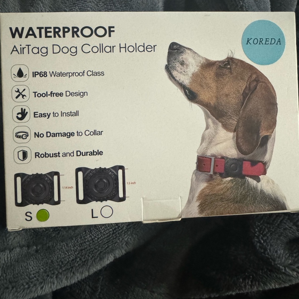 Waterproof AirTag Dog Collar Holder - Red